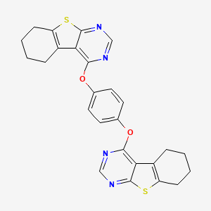 molecular formula C26H22N4O2S2 B7455829 4-[4-(5,6,7,8-Tetrahydro-[1]benzothiolo[2,3-d]pyrimidin-4-yloxy)phenoxy]-5,6,7,8-tetrahydro-[1]benzothiolo[2,3-d]pyrimidine 