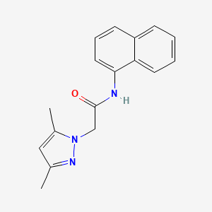 molecular formula C17H17N3O B7455849 2-(3,5-dimethylpyrazol-1-yl)-N-naphthalen-1-ylacetamide 