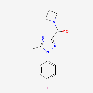 molecular formula C13H13FN4O B7455866 Azetidin-1-yl-[1-(4-fluorophenyl)-5-methyl-1,2,4-triazol-3-yl]methanone 