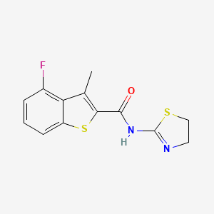 molecular formula C13H11FN2OS2 B7455893 N-(4,5-dihydro-1,3-thiazol-2-yl)-4-fluoro-3-methyl-1-benzothiophene-2-carboxamide 
