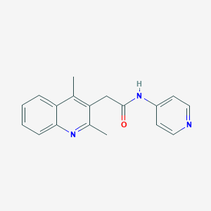 molecular formula C18H17N3O B7455910 2-(2,4-dimethylquinolin-3-yl)-N-pyridin-4-ylacetamide 