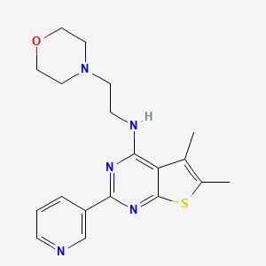 molecular formula C19H23N5OS B7455926 5,6-dimethyl-N-(2-morpholin-4-ylethyl)-2-pyridin-3-ylthieno[2,3-d]pyrimidin-4-amine 