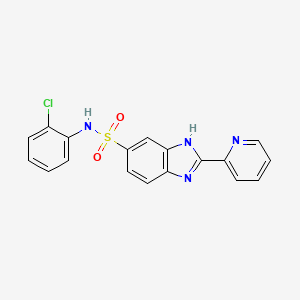 molecular formula C18H13ClN4O2S B7455930 N-(2-Chlorophenyl)-2-(pyridin-2-yl)-1H-benzo[d]imidazole-5-sulfonamide 