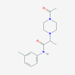molecular formula C16H23N3O2 B7455970 2-(4-acetylpiperazin-1-yl)-N-(3-methylphenyl)propanamide 