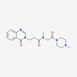 molecular formula C19H25N5O3 B7455980 N-methyl-N-(2-(4-methylpiperazin-1-yl)-2-oxoethyl)-3-(4-oxoquinazolin-3(4H)-yl)propanamide 