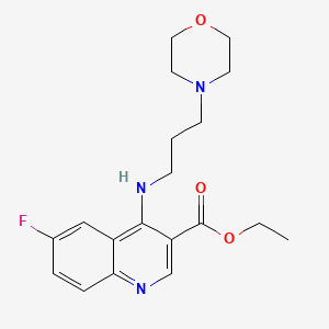 molecular formula C19H24FN3O3 B7456012 Ethyl 6-fluoro-4-{[3-(morpholin-4-yl)propyl]amino}quinoline-3-carboxylate 