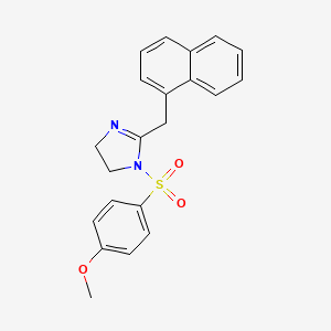 molecular formula C21H20N2O3S B7456019 1-(4-Methoxyphenyl)sulfonyl-2-(naphthalen-1-ylmethyl)-4,5-dihydroimidazole 