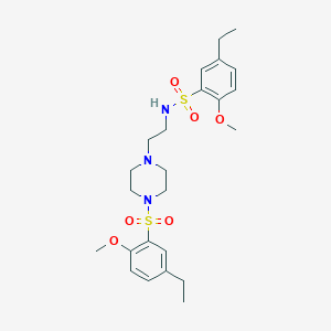 molecular formula C24H35N3O6S2 B7456026 5-ethyl-N-[2-[4-(5-ethyl-2-methoxyphenyl)sulfonylpiperazin-1-yl]ethyl]-2-methoxybenzenesulfonamide 