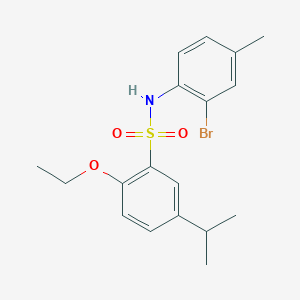 molecular formula C18H22BrNO3S B7456031 N-(2-bromo-4-methylphenyl)-2-ethoxy-5-propan-2-ylbenzenesulfonamide 