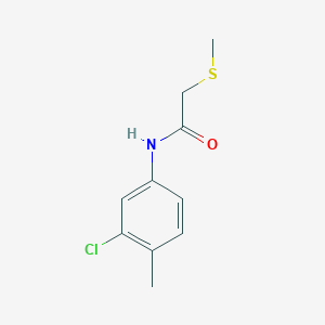 molecular formula C10H12ClNOS B7456053 N-(3-chloro-4-methylphenyl)-2-methylsulfanylacetamide 