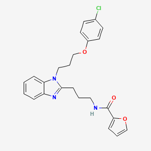 molecular formula C24H24ClN3O3 B7456057 N-(3-{1-[3-(4-chlorophenoxy)propyl]-1H-benzimidazol-2-yl}propyl)-2-furamide 