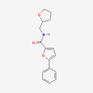 molecular formula C16H17NO3 B7456067 5-phenyl-N-(tetrahydrofuran-2-ylmethyl)furan-2-carboxamide 