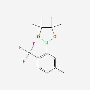 molecular formula C14H18BF3O2 B7456075 4,4,5,5-Tetramethyl-2-[5-methyl-2-(trifluoromethyl)phenyl]-1,3,2-dioxaborolane 