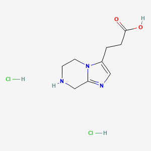 molecular formula C9H15Cl2N3O2 B7456109 3-{5h,6h,7h,8h-Imidazo[1,2-a]pyrazin-3-yl}propanoic acid dihydrochloride 