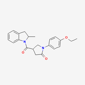 molecular formula C22H24N2O3 B7456153 1-(4-ethoxyphenyl)-4-[(2-methyl-2,3-dihydro-1H-indol-1-yl)carbonyl]pyrrolidin-2-one 