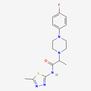 molecular formula C16H20FN5OS B7456161 2-[4-(4-fluorophenyl)piperazin-1-yl]-N-(5-methyl-1,3,4-thiadiazol-2-yl)propanamide 