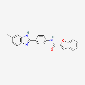 molecular formula C23H17N3O2 B7456169 N-[4-(5-methyl-1H-benzimidazol-2-yl)phenyl]-1-benzofuran-2-carboxamide 