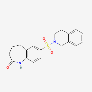 molecular formula C19H20N2O3S B7456178 7-(3,4-dihydroisoquinolin-2(1H)-ylsulfonyl)-1,3,4,5-tetrahydro-2H-1-benzazepin-2-one 