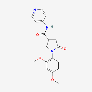 molecular formula C18H19N3O4 B7456189 1-(2,4-dimethoxyphenyl)-5-oxo-N-(4-pyridyl)-3-pyrrolidinecarboxamide 