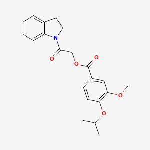 molecular formula C21H23NO5 B7456222 [2-(2,3-Dihydroindol-1-yl)-2-oxoethyl] 3-methoxy-4-propan-2-yloxybenzoate 