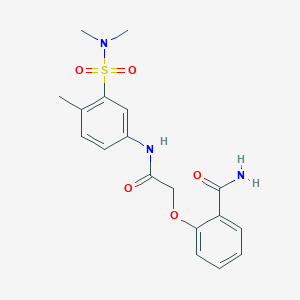 molecular formula C18H21N3O5S B7456230 2-[2-[3-(Dimethylsulfamoyl)-4-methylanilino]-2-oxoethoxy]benzamide 