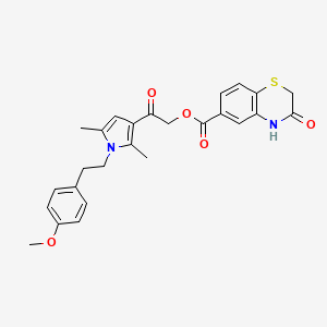 molecular formula C26H26N2O5S B7456263 [2-[1-[2-(4-methoxyphenyl)ethyl]-2,5-dimethylpyrrol-3-yl]-2-oxoethyl] 3-oxo-4H-1,4-benzothiazine-6-carboxylate 