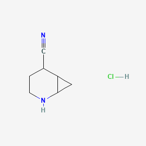 molecular formula C7H11ClN2 B7456271 2-Azabicyclo[4.1.0]heptane-5-carbonitrile hydrochloride 