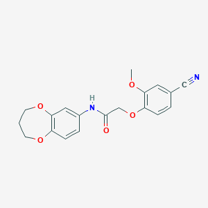 molecular formula C19H18N2O5 B7456324 2-(4-cyano-2-methoxyphenoxy)-N-(3,4-dihydro-2H-1,5-benzodioxepin-7-yl)acetamide 