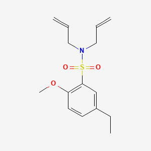 molecular formula C15H21NO3S B7456352 5-ethyl-2-methoxy-N,N-bis(prop-2-en-1-yl)benzene-1-sulfonamide 