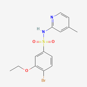 molecular formula C14H15BrN2O3S B7456401 4-bromo-3-ethoxy-N-(4-methylpyridin-2-yl)benzene-1-sulfonamide 