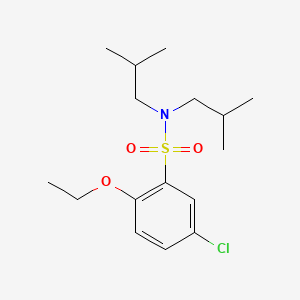 molecular formula C16H26ClNO3S B7456408 5-chloro-2-ethoxy-N,N-bis(2-methylpropyl)benzene-1-sulfonamide 