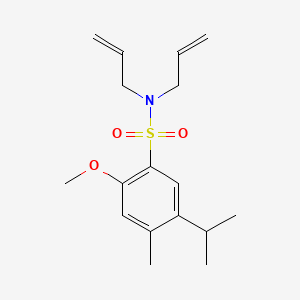 molecular formula C17H25NO3S B7456416 2-methoxy-4-methyl-N,N-bis(prop-2-en-1-yl)-5-(propan-2-yl)benzene-1-sulfonamide 