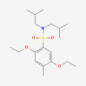 molecular formula C19H33NO4S B7456422 2,5-diethoxy-4-methyl-N,N-bis(2-methylpropyl)benzene-1-sulfonamide 