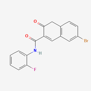 molecular formula C17H11BrFNO2 B7456454 7-bromo-N-(2-fluorophenyl)-3-oxo-3,4-dihydronaphthalene-2-carboxamide 