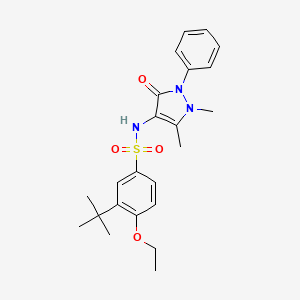 molecular formula C23H29N3O4S B7456462 3-tert-butyl-N-(1,5-dimethyl-3-oxo-2-phenyl-2,3-dihydro-1H-pyrazol-4-yl)-4-ethoxybenzene-1-sulfonamide 
