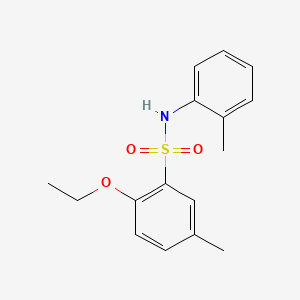 molecular formula C16H19NO3S B7456468 2-ethoxy-5-methyl-N-(2-methylphenyl)benzene-1-sulfonamide 