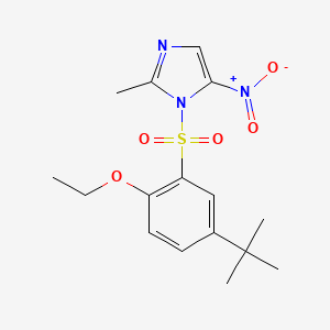 molecular formula C16H21N3O5S B7456475 1-(5-tert-butyl-2-ethoxybenzenesulfonyl)-2-methyl-5-nitro-1H-imidazole 