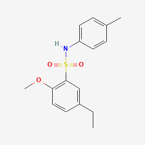 molecular formula C16H19NO3S B7456478 5-ethyl-2-methoxy-N-(4-methylphenyl)benzene-1-sulfonamide 