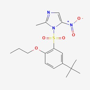 molecular formula C17H23N3O5S B7456489 1-(5-tert-butyl-2-propoxybenzenesulfonyl)-2-methyl-5-nitro-1H-imidazole 