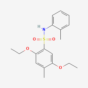molecular formula C18H23NO4S B7456504 2,5-diethoxy-4-methyl-N-(2-methylphenyl)benzene-1-sulfonamide 