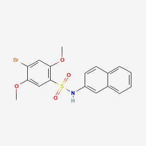 molecular formula C18H16BrNO4S B7456526 4-bromo-2,5-dimethoxy-N-(naphthalen-2-yl)benzene-1-sulfonamide 