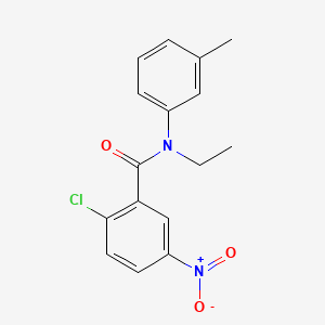 molecular formula C16H15ClN2O3 B7456530 2-chloro-N-ethyl-N-(3-methylphenyl)-5-nitrobenzamide 