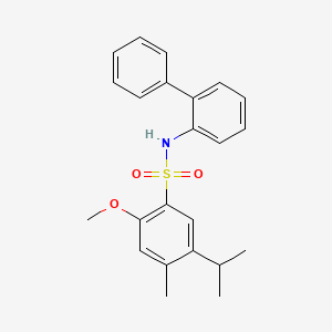molecular formula C23H25NO3S B7456535 2-methoxy-4-methyl-N-(2-phenylphenyl)-5-propan-2-ylbenzenesulfonamide 