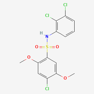 molecular formula C14H12Cl3NO4S B7456544 4-chloro-N-(2,3-dichlorophenyl)-2,5-dimethoxybenzene-1-sulfonamide 