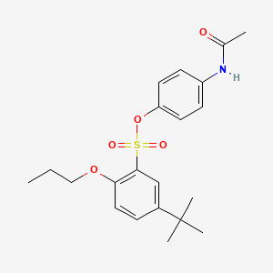 molecular formula C21H27NO5S B7456559 4-Acetamidophenyl 5-tert-butyl-2-propoxybenzene-1-sulfonate 