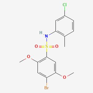 molecular formula C15H15BrClNO4S B7456563 4-bromo-N-(5-chloro-2-methylphenyl)-2,5-dimethoxybenzene-1-sulfonamide 
