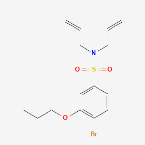 molecular formula C15H20BrNO3S B7456570 4-bromo-N,N-bis(prop-2-en-1-yl)-3-propoxybenzene-1-sulfonamide 
