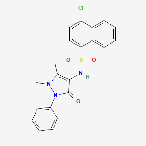 molecular formula C21H18ClN3O3S B7456590 4-chloro-N-(1,5-dimethyl-3-oxo-2-phenyl-2,3-dihydro-1H-pyrazol-4-yl)naphthalene-1-sulfonamide 