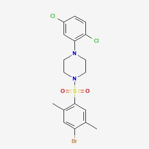 molecular formula C18H19BrCl2N2O2S B7456592 1-(4-Bromo-2,5-dimethylbenzenesulfonyl)-4-(2,5-dichlorophenyl)piperazine 