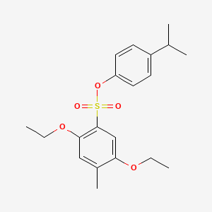 molecular formula C20H26O5S B7456600 4-(Propan-2-yl)phenyl 2,5-diethoxy-4-methylbenzene-1-sulfonate 